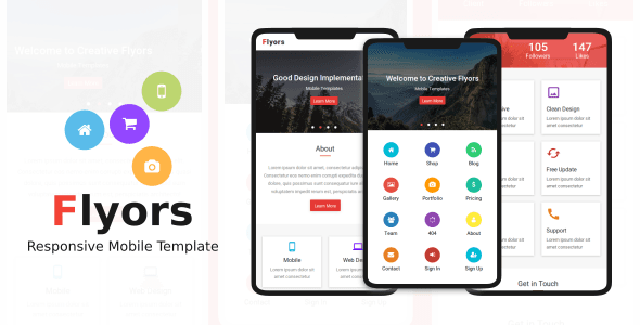 Flyors – Responsive Mobile Template HTML