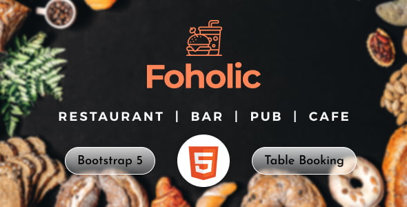 Foholic – One Page Restaurant HTML Template
