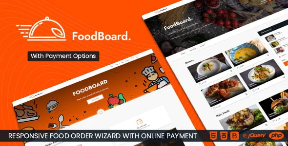 FoodBoard – Food Order Wizard with Online Payment HTML Template