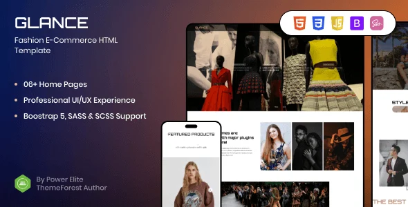 Glance – SASS E-Commerce Website Template HTML