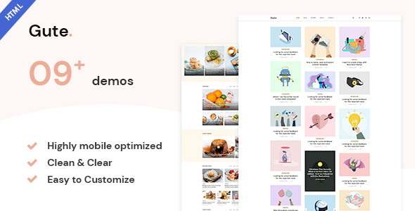 Gute – Minimalist Blog HTML5 Template