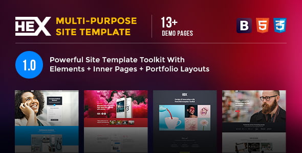 HEX – Responsive One Page Multipurpose HTML Template