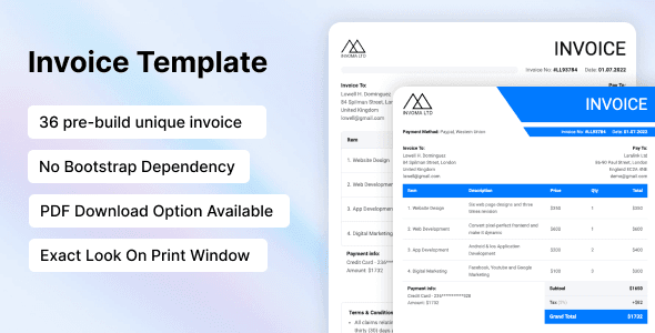 Invoma – Invoice HTML Template