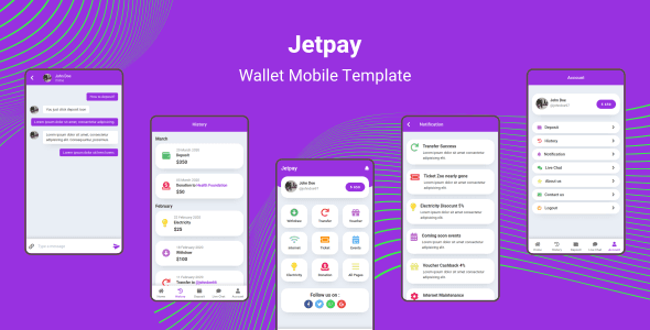 Jetpay - Wallet Mobile Template HTML