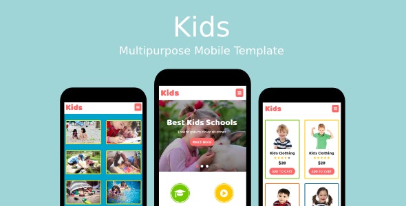 Kids – Multipurpose Mobile Template HTML