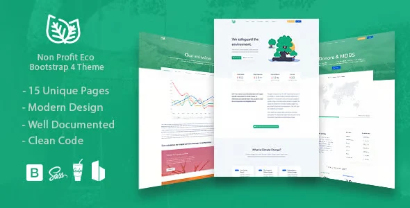 Leaf – Non Profit Environmental Bootstrap HTML Template