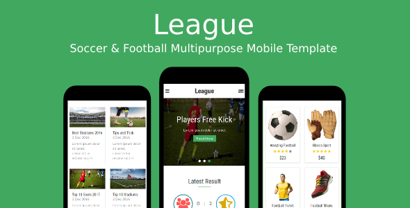 League – Soccer & Football Multipurpose Mobile Template HTML