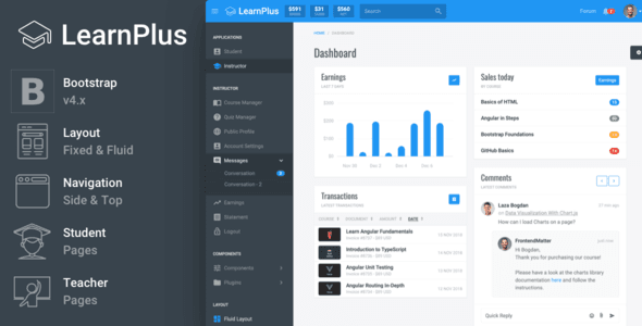 LearnPlus – Learning Management Application HTML Template