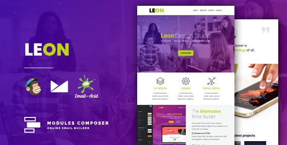 Leon – Responsive Email for Agencies, Startups & Creative Teams with Online Builder