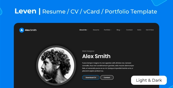 Leven Resume Template HTML