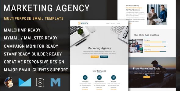 Marketing Agency – Responsive Email Template HTML with Mailchimp Editor