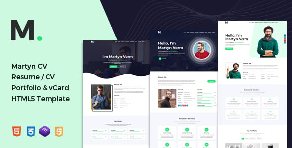Martyn – CV Resume Portfolio vCard HTML Template