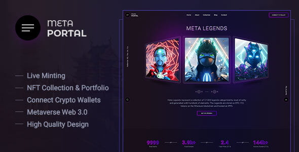 MetaPortal – NFT Portfolio and Landing Page Template HTML