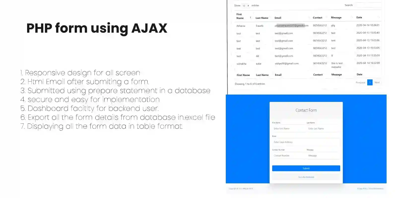 PHP Form Management Using AJAX Script