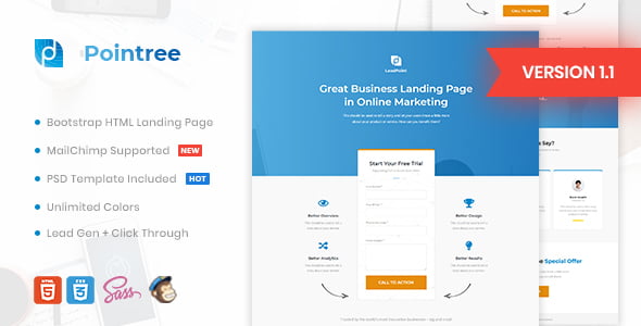 Pointree – Business HTML Landing Page Template