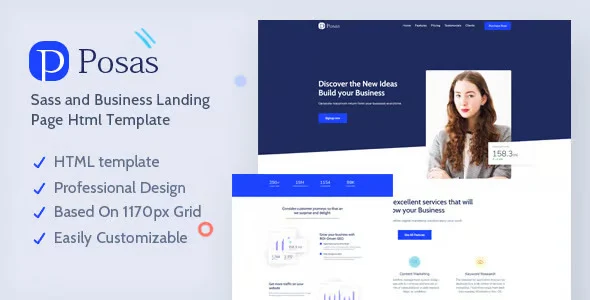 Posas – Saas Software Landing Page Template HTML