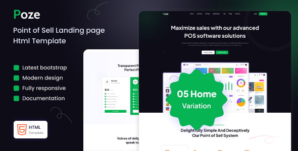 Poze – Point of Sale (POS) Landing Page HTML Template