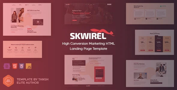 Skwirel – High Conversion Marketing HTML Landing Page Template