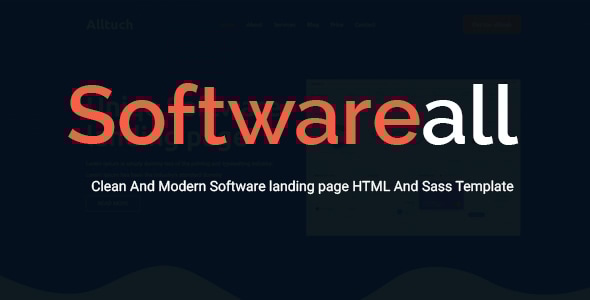 Softwareall – Software landing Page HTML And Sass Template