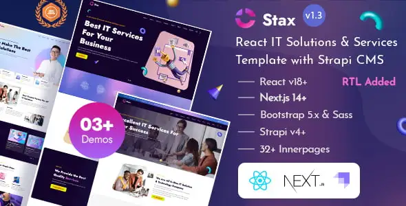 Stax – React Nextjs 14+ IT Services & Startup Template with Strapi