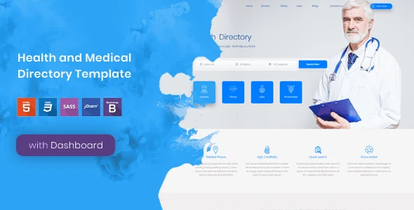 Tabib – Health and Medical Directory Template HTML5
