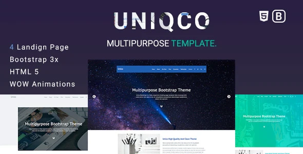 Uniqco – Multipurpose Responsive Bootstrap Landing page Template HTML