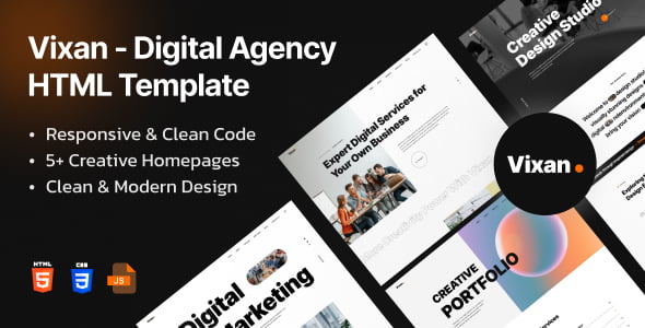 Vixan – Digital Agency Portfolio HTML Template