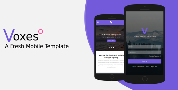 Voxes – A Fresh Mobile Template HTML