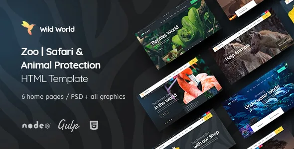 WildWorld – Zoo Safari & Animal Protection Environment HTML Template