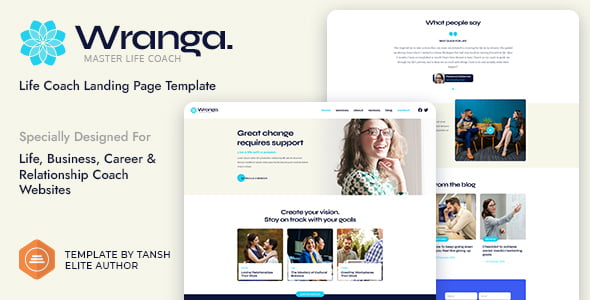 Wranga – Life, Business & Career Coach Feminine HTML Landing Page Template