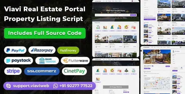 Viavi Real Estate Portal – Property Listing PHP Script